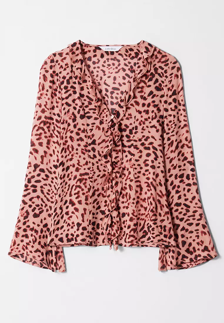 V-Neck Ruffle Blouse