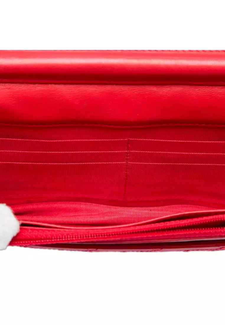 Pre-Loved Chanel Cc Lambskin Wild Stitch Wallet On Chain