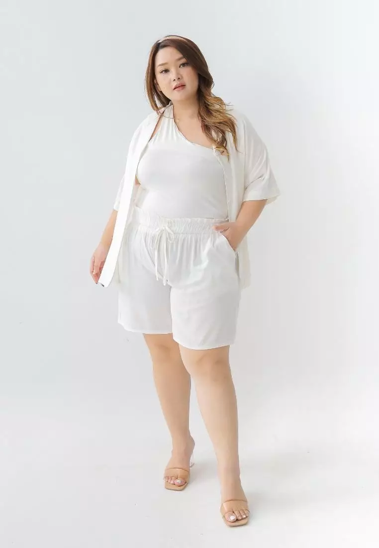 Plus Size Crop Top Selena White