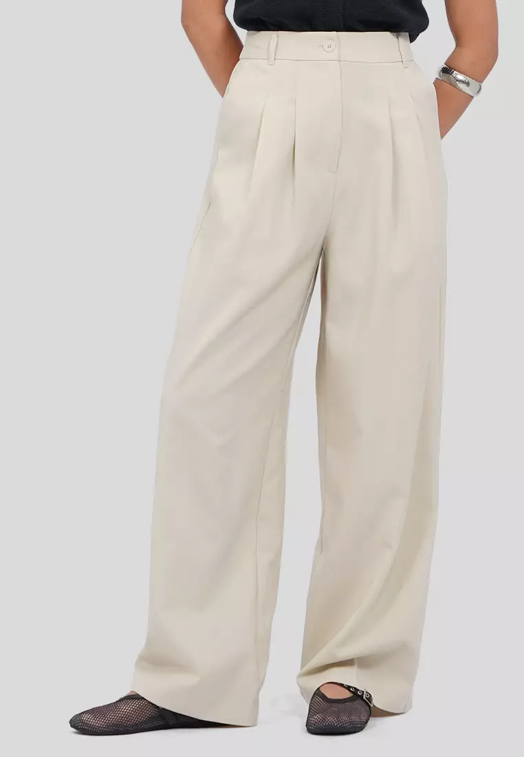 Pleated Wide Leg Trouser