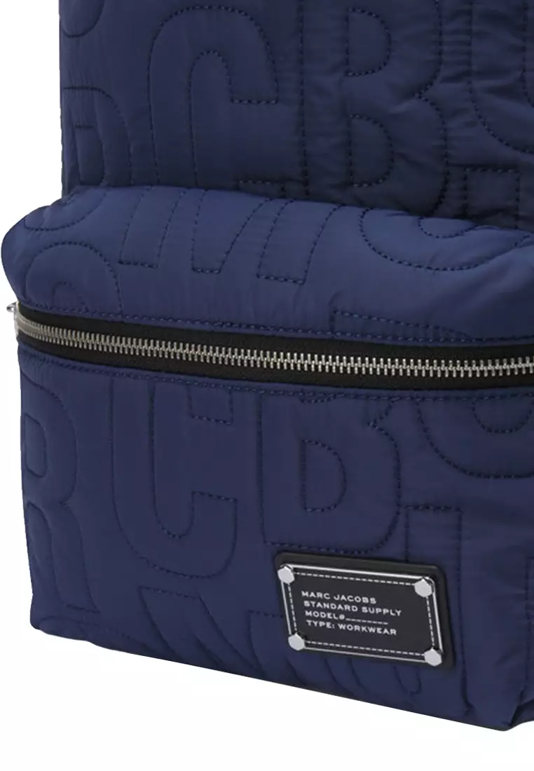 Nylon Jumbled Logo Workwear Backpack Bag in Azure Blue 4S4HBP001H02