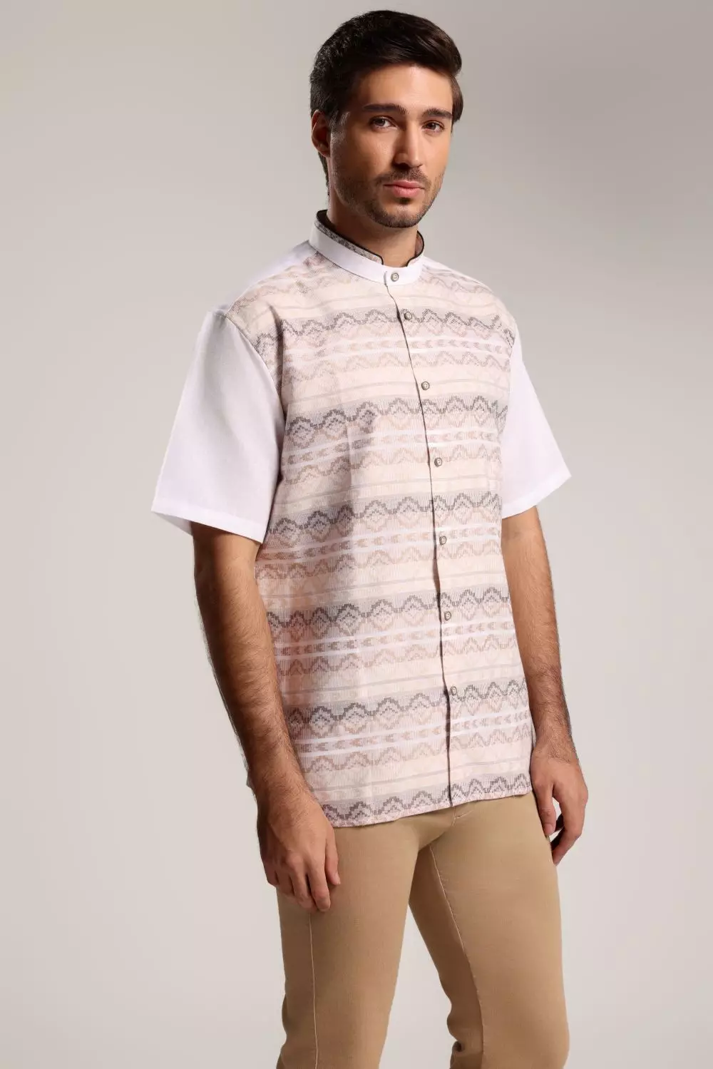 MOC Kemeja Koko Lengan Pendek Pria Rayyah - Khaki