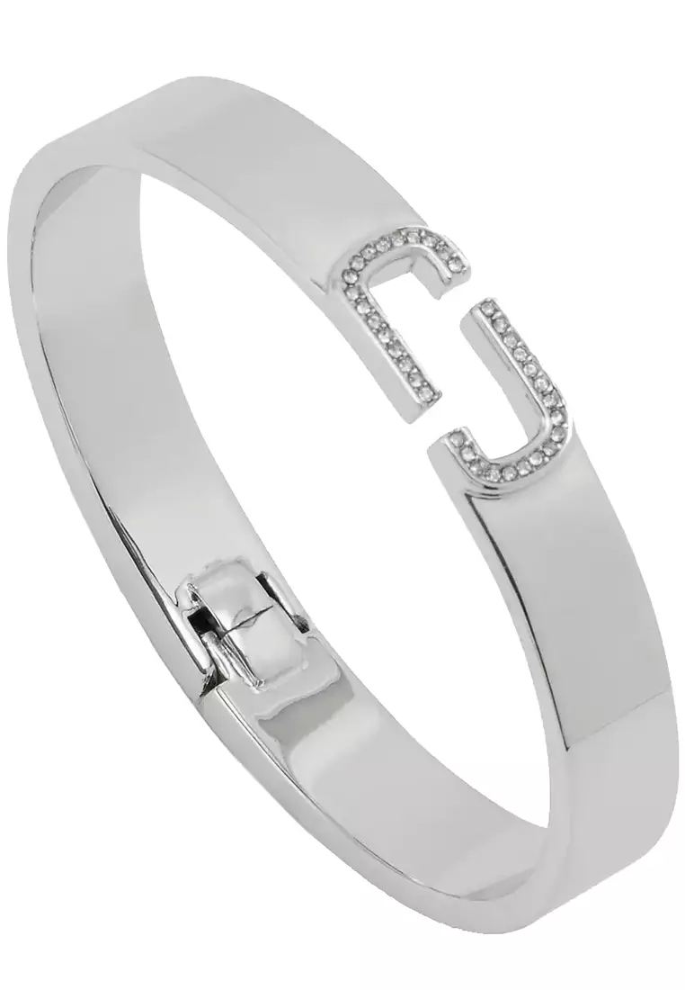 The J Marc Crystal Bangle Bracelet in Crystal/ Silver J103MT2RE22