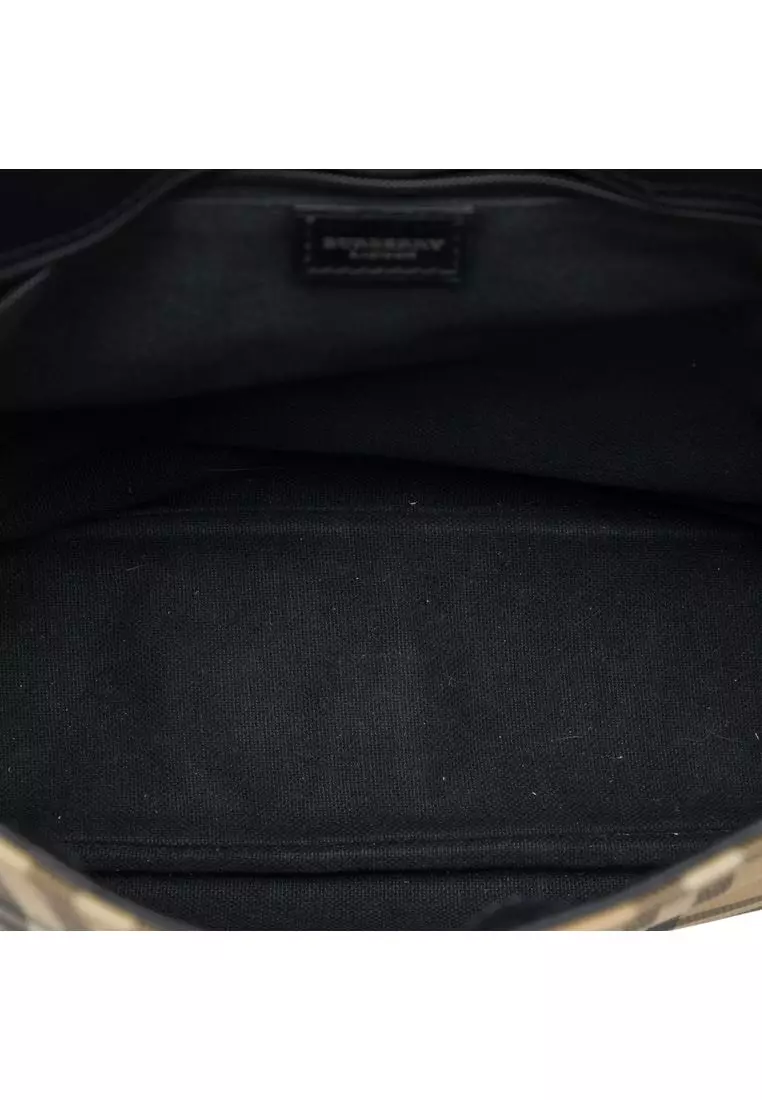 Pre-Loved Burberry House Check Coated Canvas Shoulder Bag