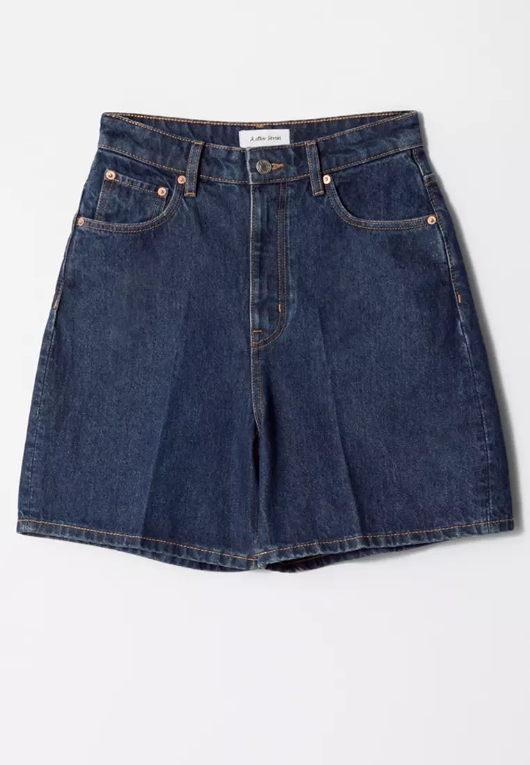 Wide-Leg Denim Shorts