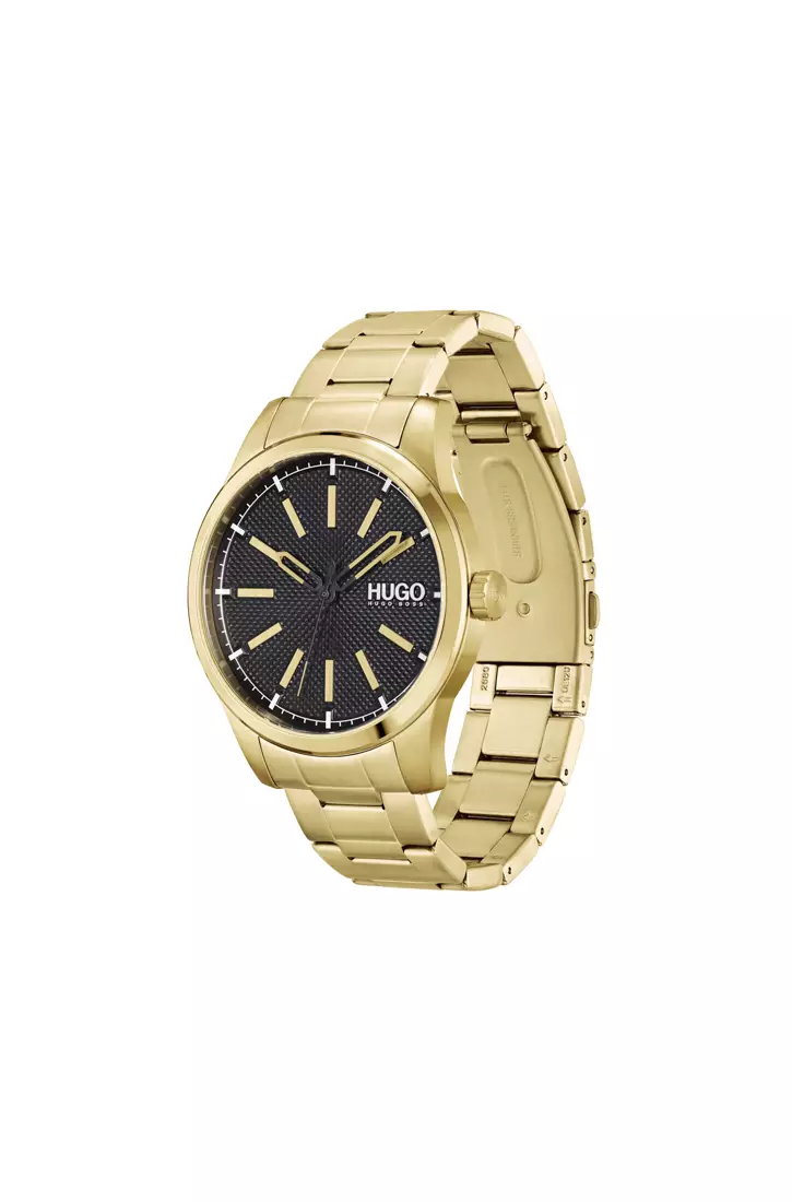Hugo boss gold watch black face hotsell