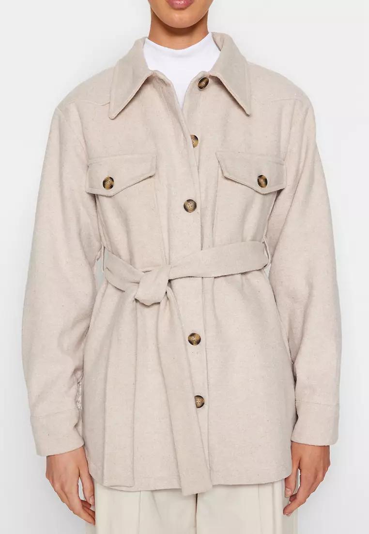 Buy Trendyol Waist Tie Coat Online ZALORA Malaysia