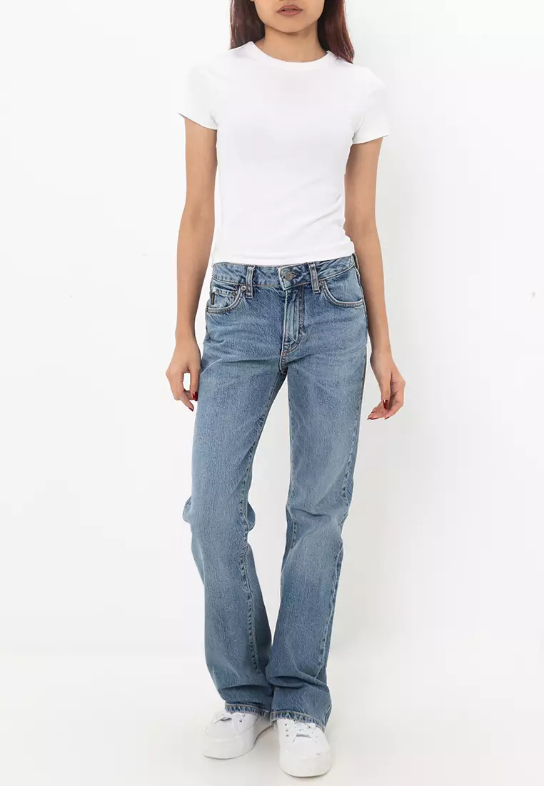 Vintage Mid Rise Slim Flare Jeans