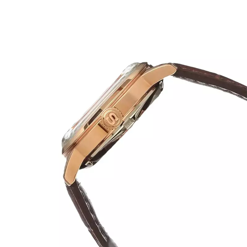 Jam Tangan Wanita Seiko Presage SRP852J1 Automatic Bellini Cocktail Ladies Series Silver Dial Brown Leather Strap