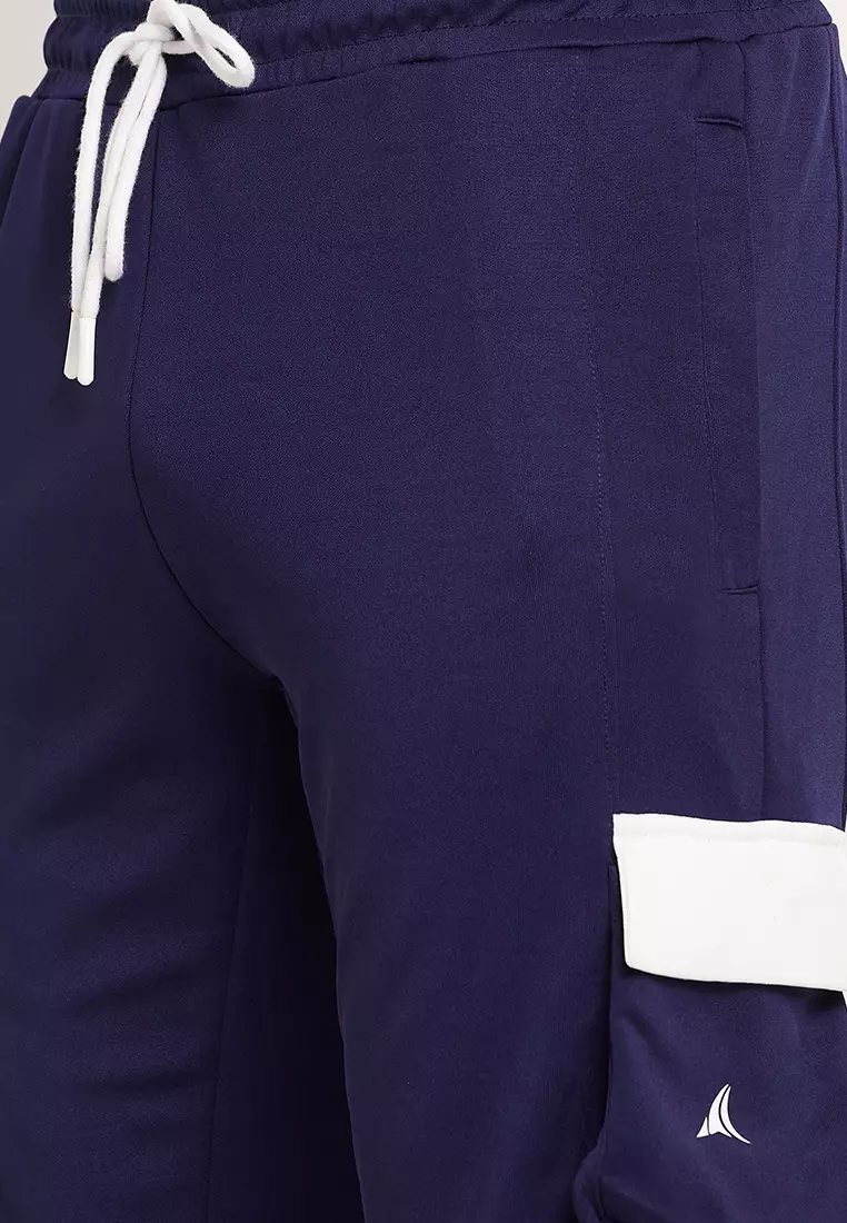 男式蓝色运动锻炼/跑步慢跑裤