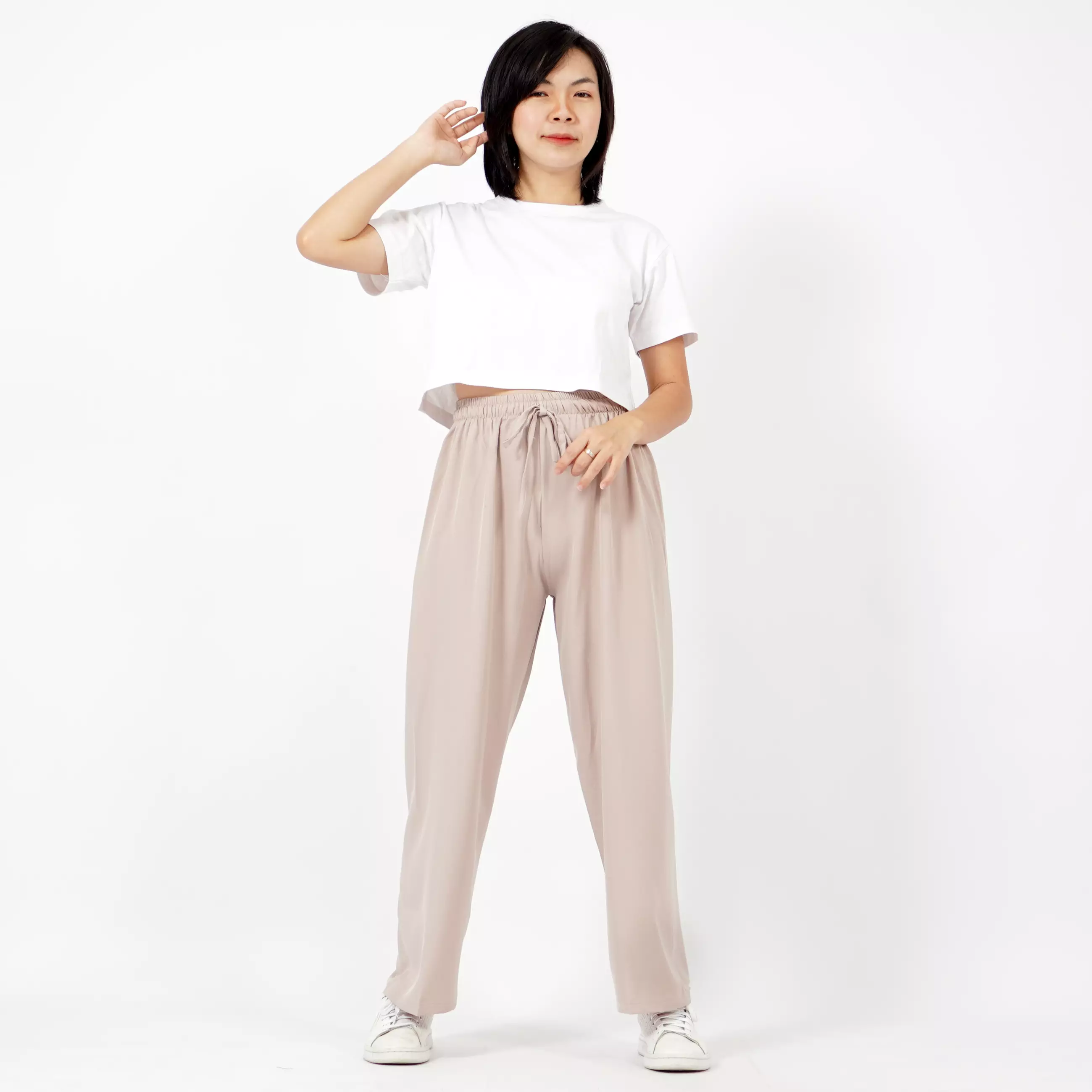  HANI Celana Kulot Wanita Hightwaist Cullote Pants Casual Look - Khaki