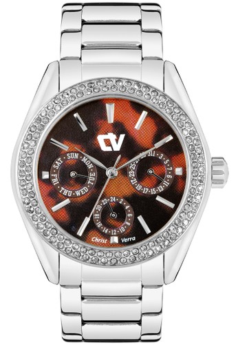 Christ Verra Collection Multifunction Women's Watch CV C 21693L-11 BRN/SS Brown Silver Stainless Steel