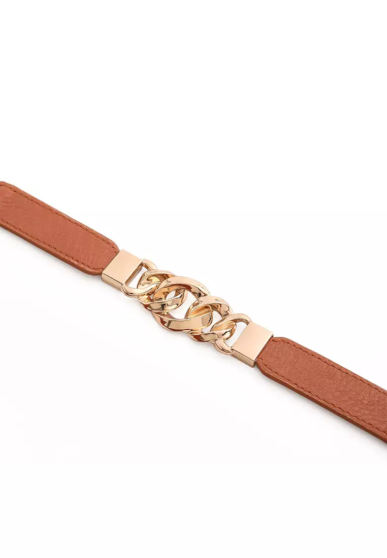 GYKACO TINNA Brown - Ikat Pinggang Wanita - Fashion Belt / Sabuk (Import)