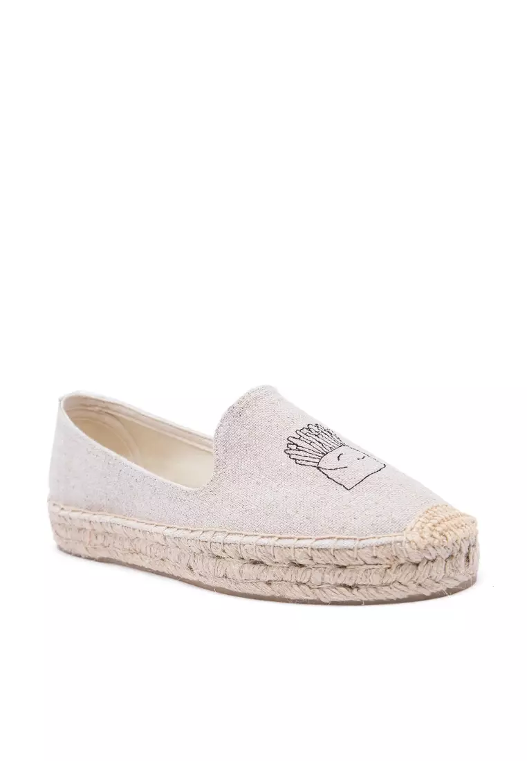 Platform Embroidered Canvas Espadrilles HB6105