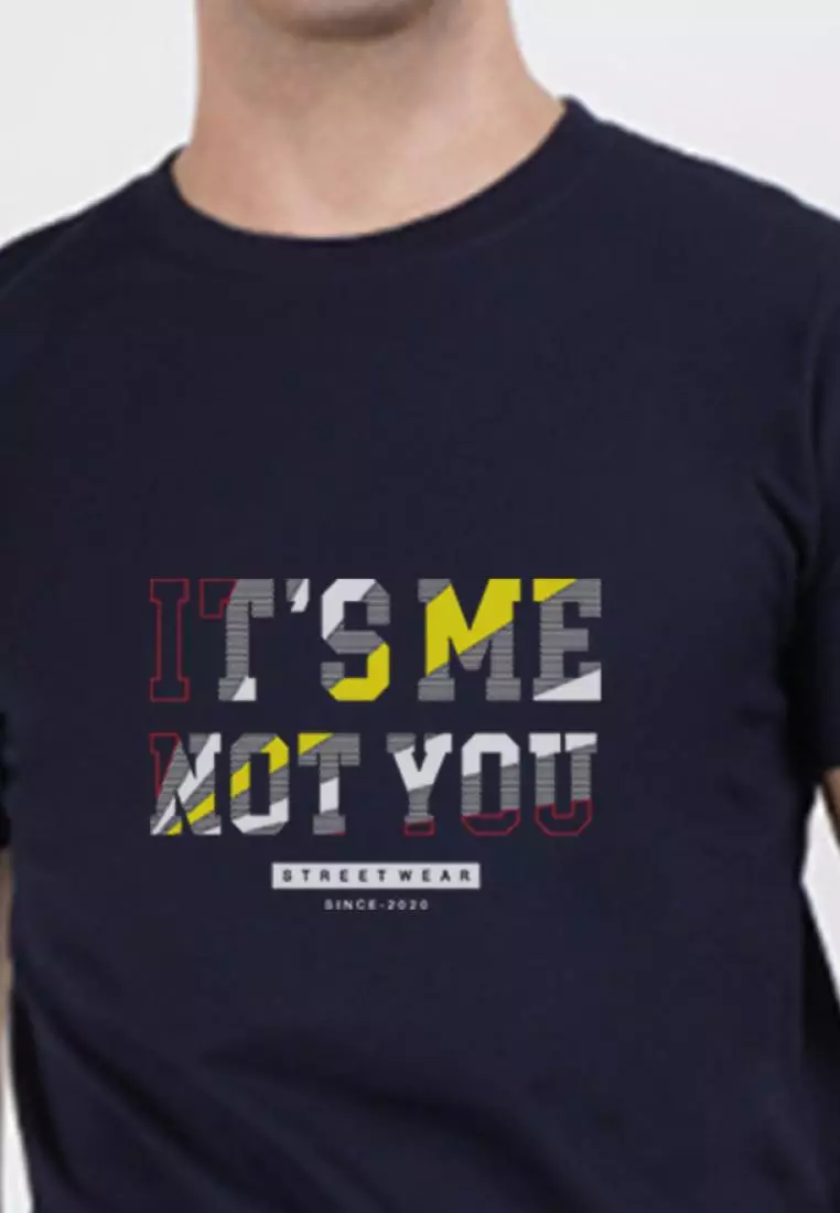 Its Me Graphic Navy Blue  Cotton Short Sleeve Essential T-Shirt