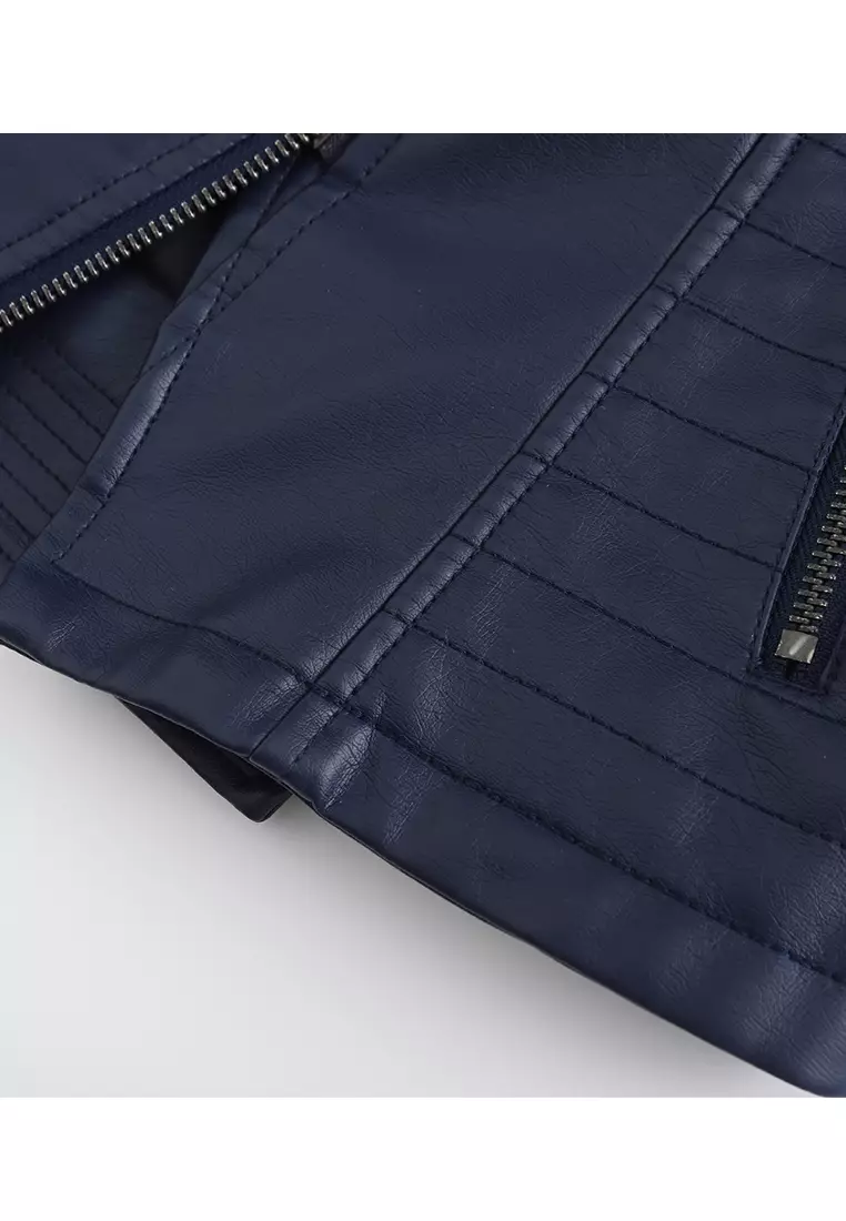 Cropped Faux Leather Jacket AD-D25