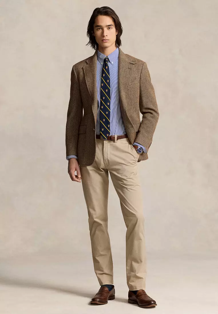 Slim Fit Striped Stretch Poplin Long Sleeve Shirt