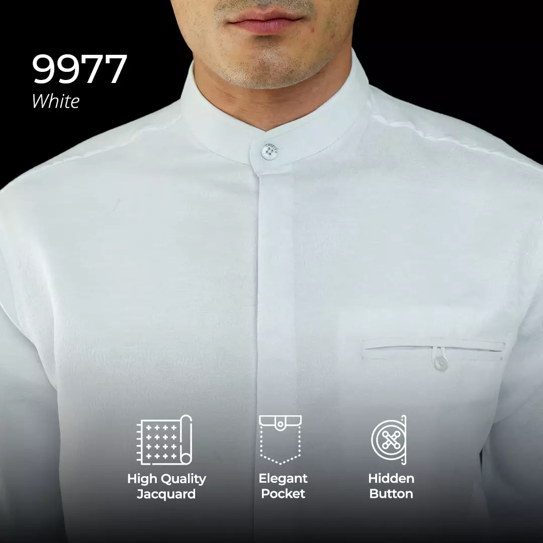 Casella Baju Koko Pria Lengan Panjang Zayd Edition 9977 White