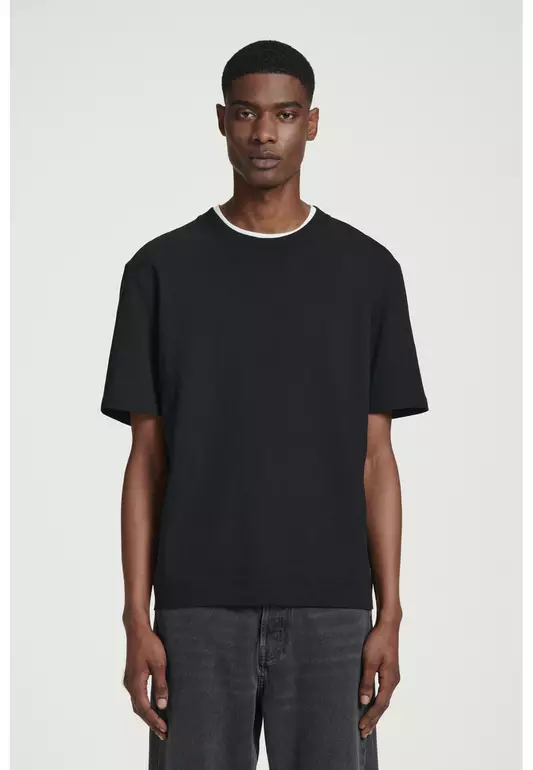 RELAXED SLUBBED COTTON-LINEN T-SHIRT