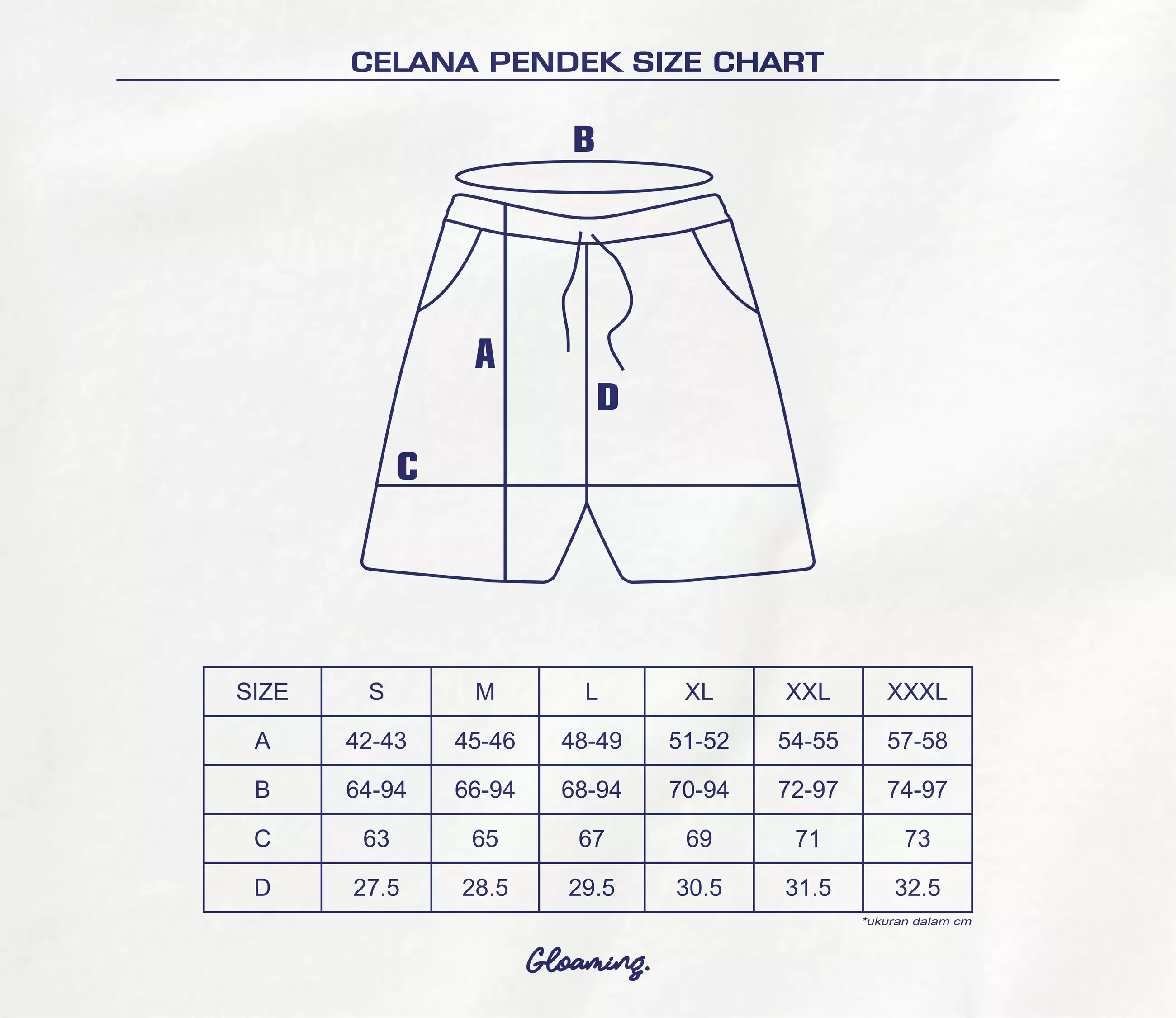 Boardshort Navy Celana Pendek Boxer