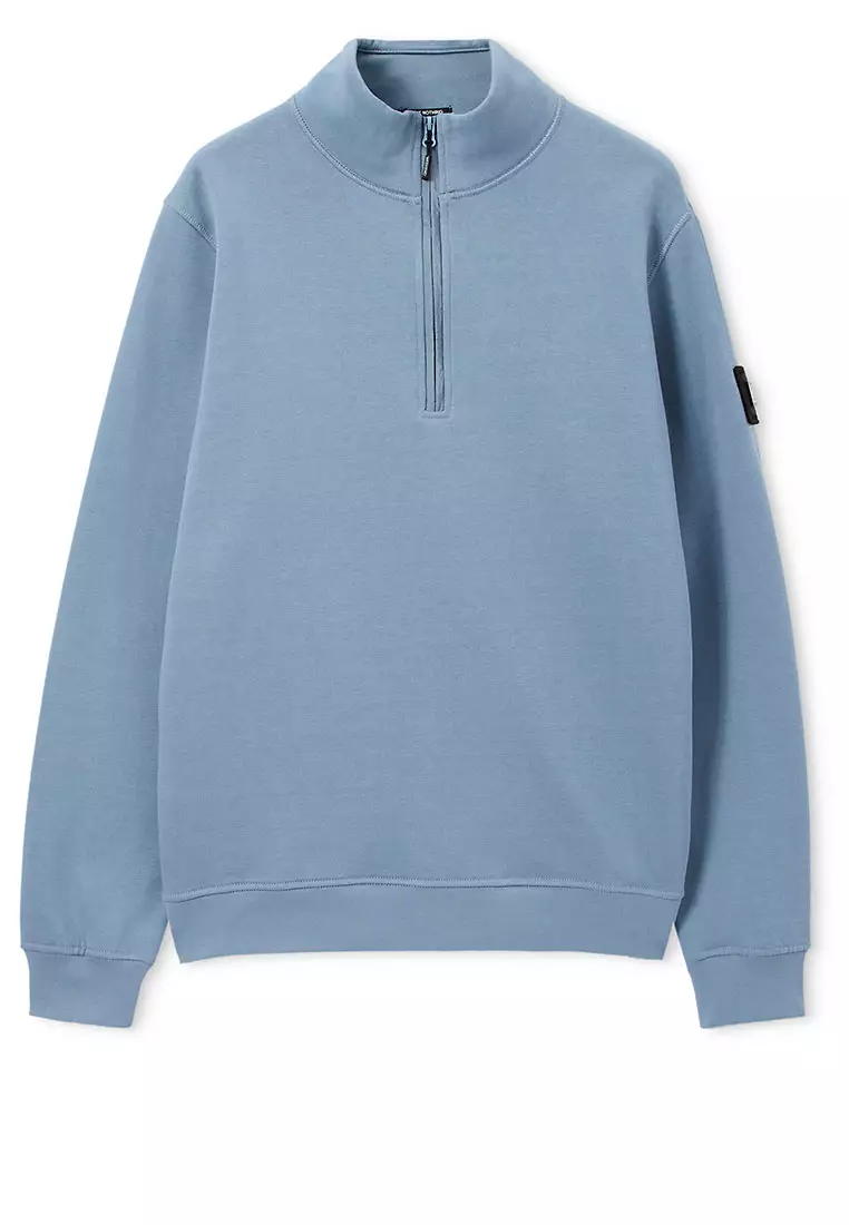 MENS BLUE SHADOW KRAVIZ 1/4 ZIP WITH PARACHUTE OVERLAY