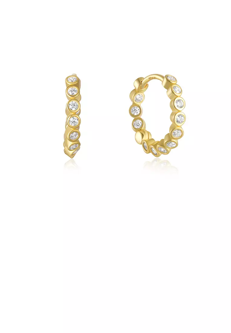 Buy Glamorousky 925 Sterling Silver Plated Gold Simple Fashion