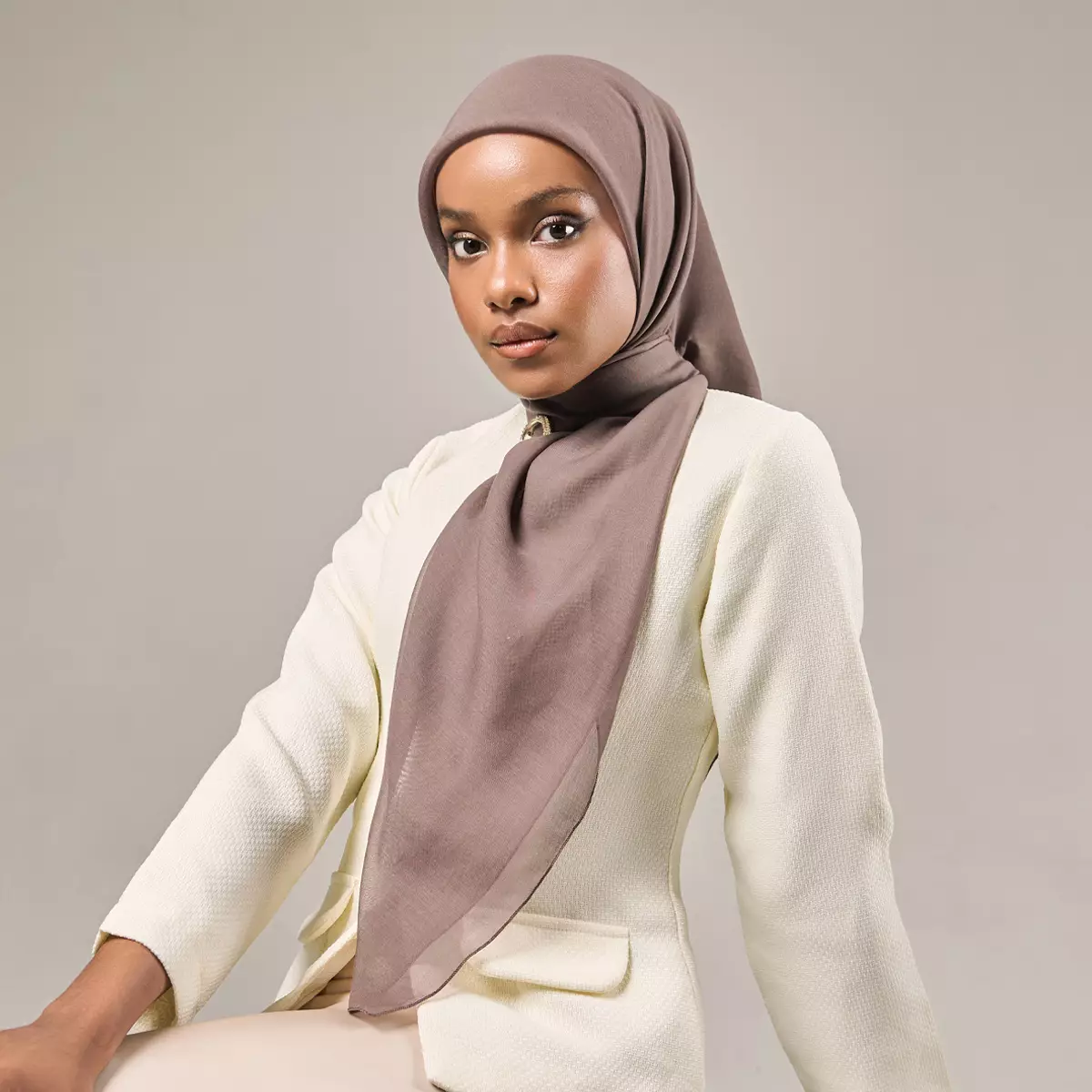 [New Collectio] ZM Zaskia Mecca - Hijab Paris Premium Parissa Brown Mahogandy | Bahan Adem, Fine Stitch, Mudah Dibentuk & Classy