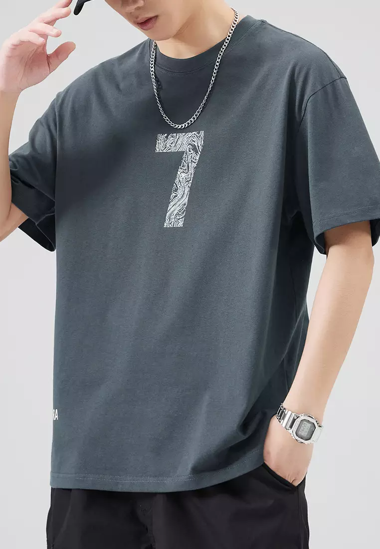 數字印花短袖T恤 AY-D5512