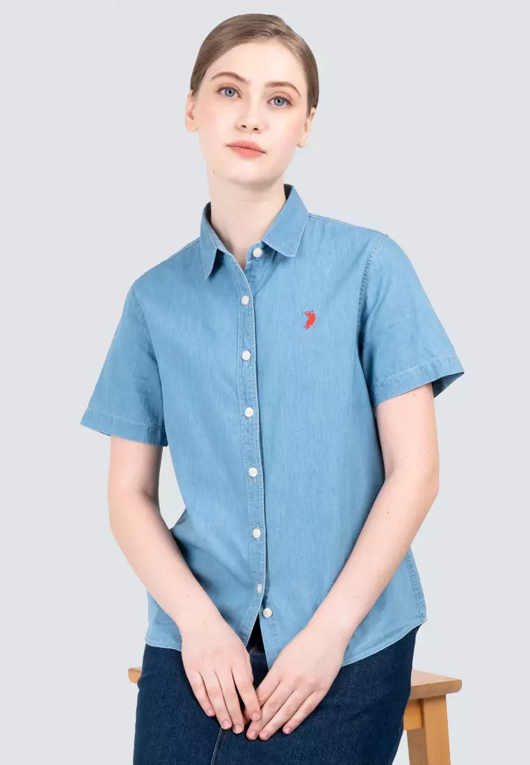 Polo Haus - Women’s Signature Fit Denim Short Sleeve Shirt WWSSV004
