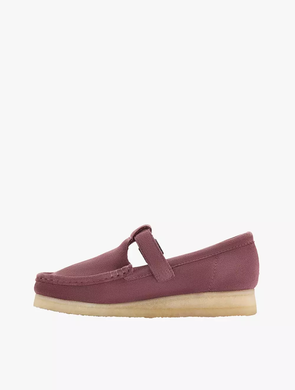 Clarks Wallabee T Bar Rose Brown Sde