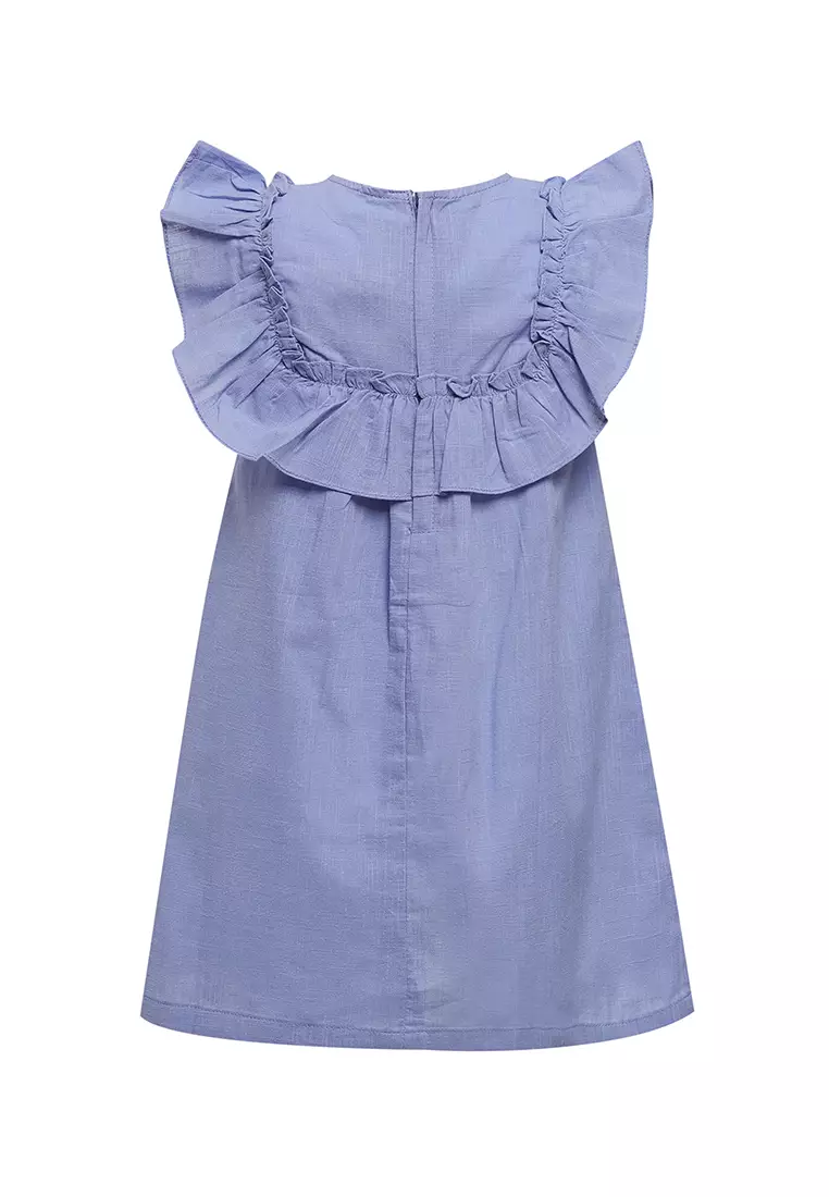 Qna Girl Denata Dress Anak Biru Tua