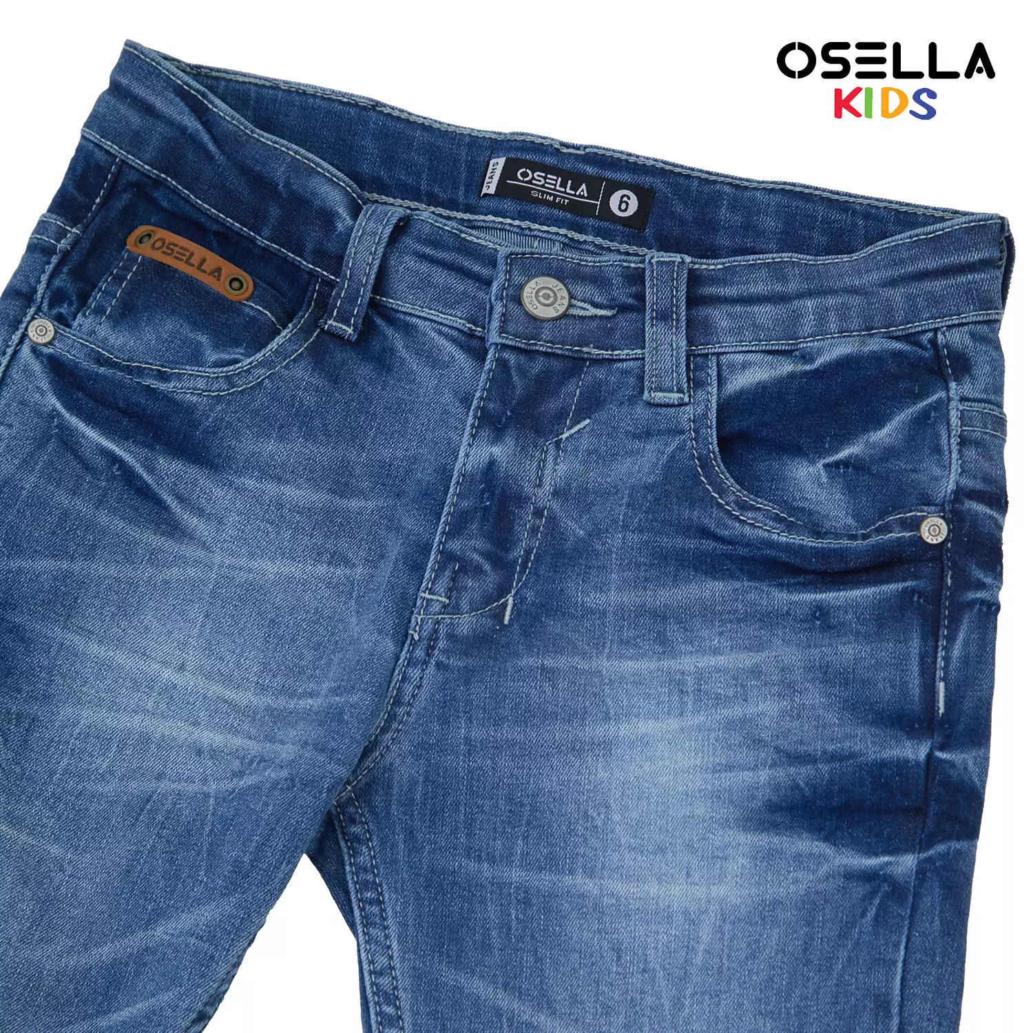 [NEW] Osella Zico Slim FIt Long Pants Denim In Medium Blue Ice Wash 228O5002A2 | Celana Jeans Anak Laki-Laki