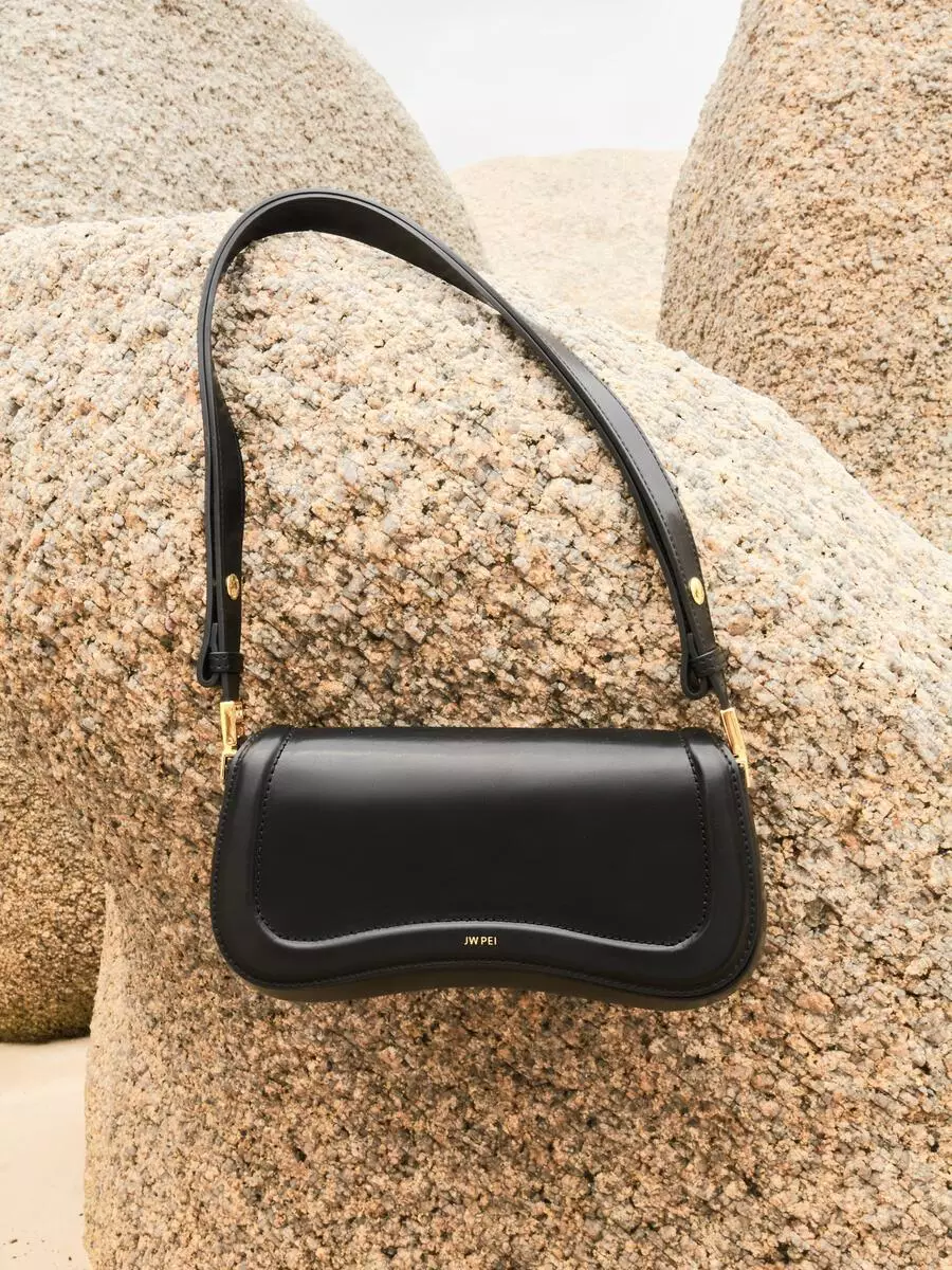 JW Pei Joy Shoulder Bag Vegan Leather Black Tas Wanita - 1C56-1