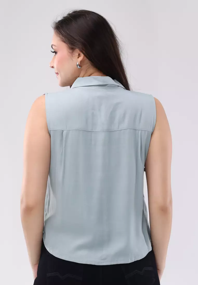 Single Twill Woven Sleeveless Blouse