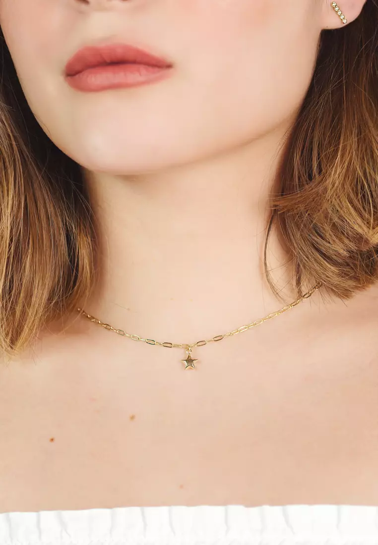 Star Clip Necklace 14k Gold