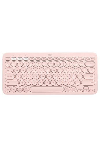 Logitech pink Logitech K380 Multi-Device Bluetooth Keyboard For PC, Notebooks, Phones & Tablets-Rose. 89DE2ESEC53395GS_1