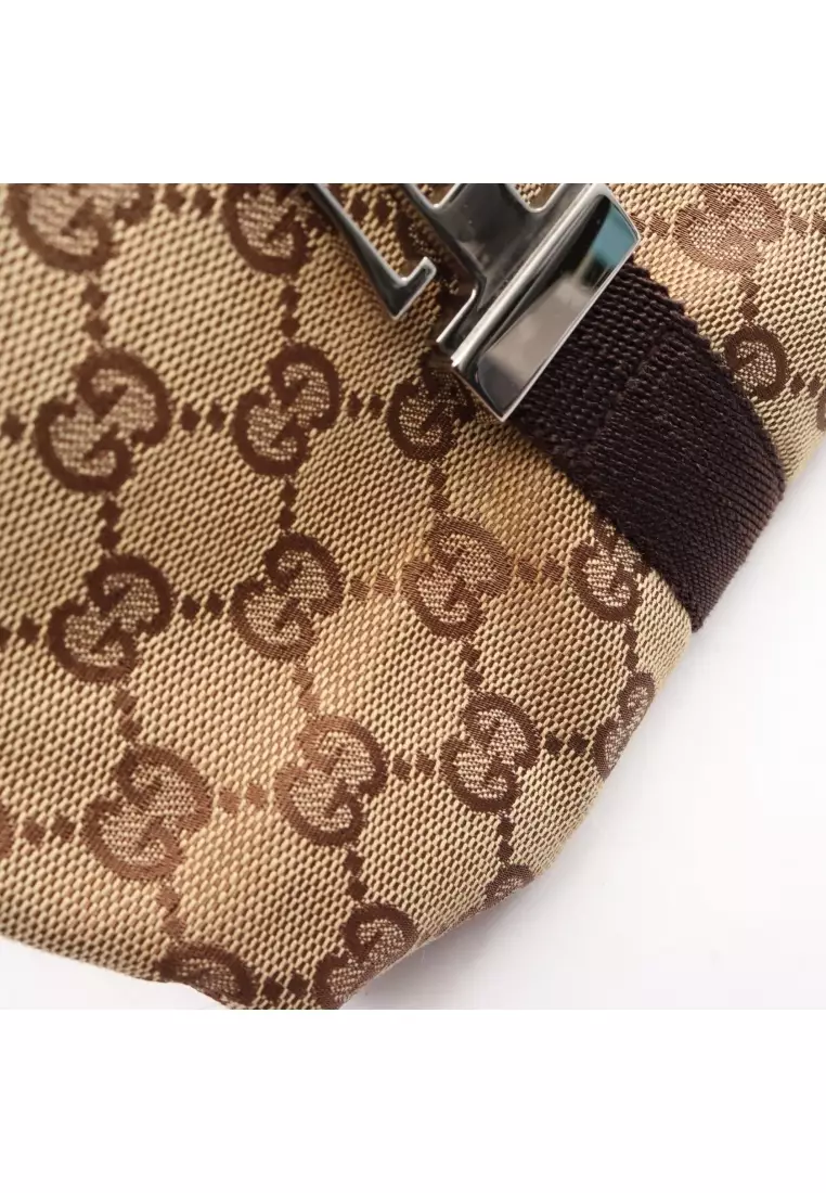 Gucci Pre-Loved Gucci GG canvas body bag waist bag canvas leather