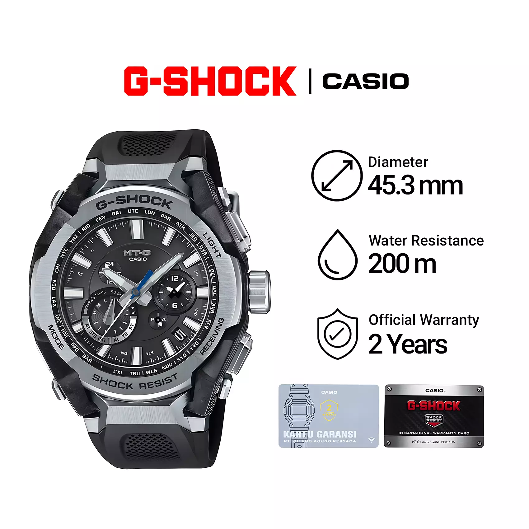 Casio G-Shock JDM Watch - Jam Tangan Pria - Carbon Case - Black Resin Band - MTG-B4000-1A