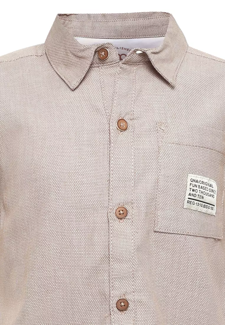 Qna Boy Claude Kemeja Pendek Anak Coklat