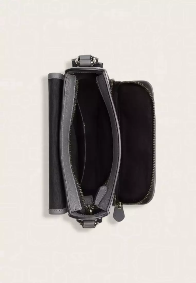 Coach Sullivan Flap Crossbody Bag In Maxi Signature Canvas With Patches Grey Multi
