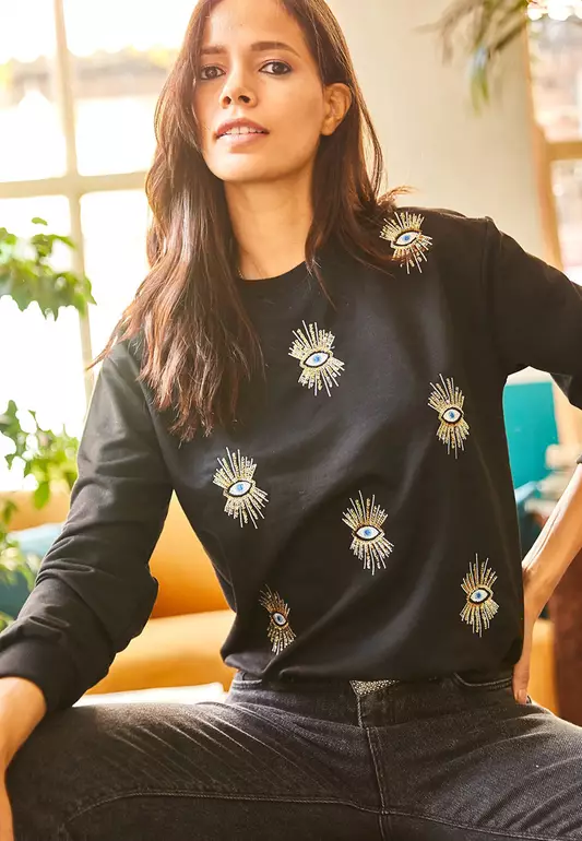 Eye Embroidery Sweatshirt