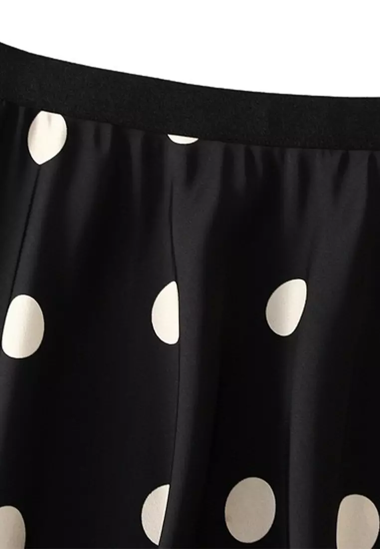 Polka Dot Silk Satin Skirt AF9830