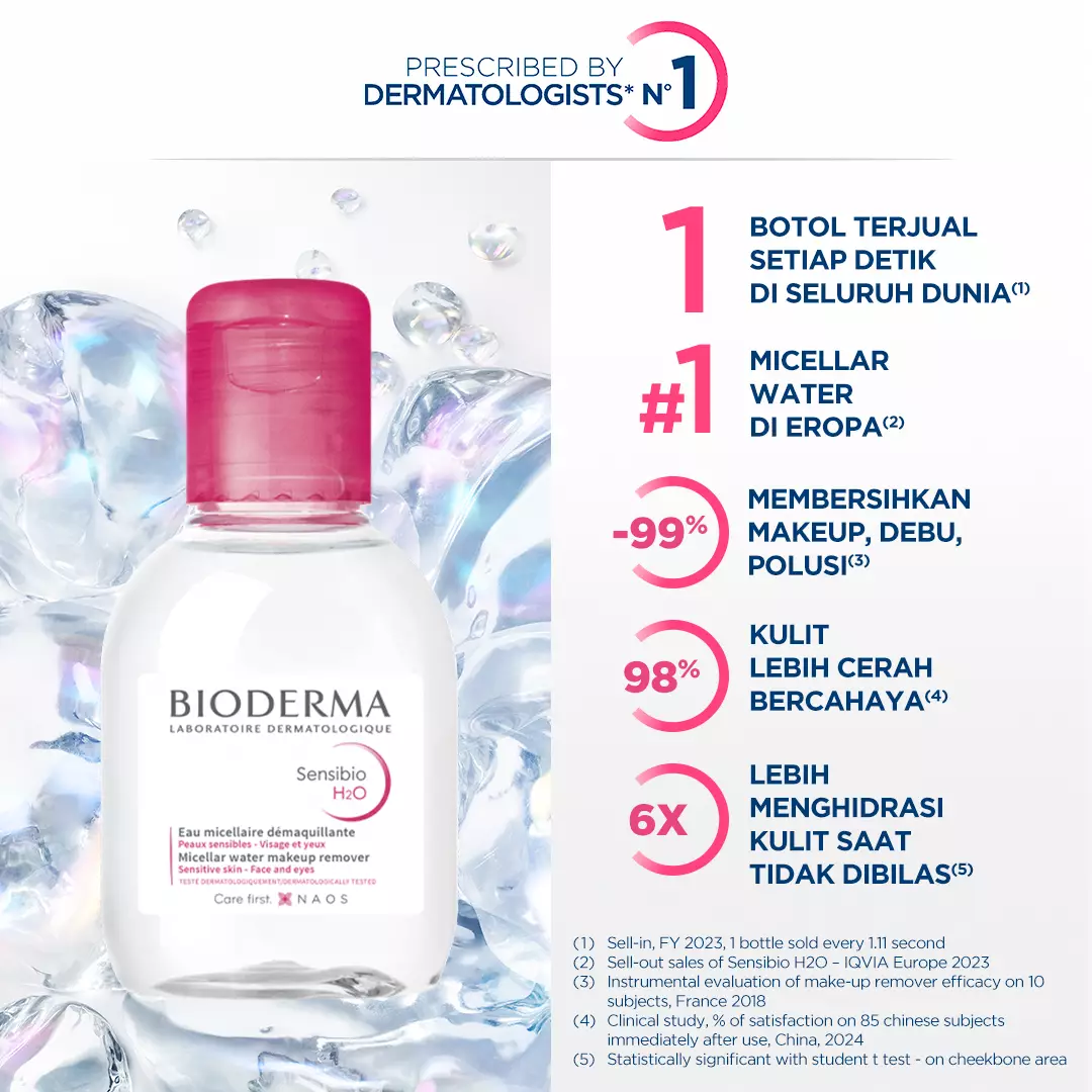 Bioderma Sensibio H2O 100ml - Micellar Water untuk Semua Jenis Kulit / Kulit Sensitif