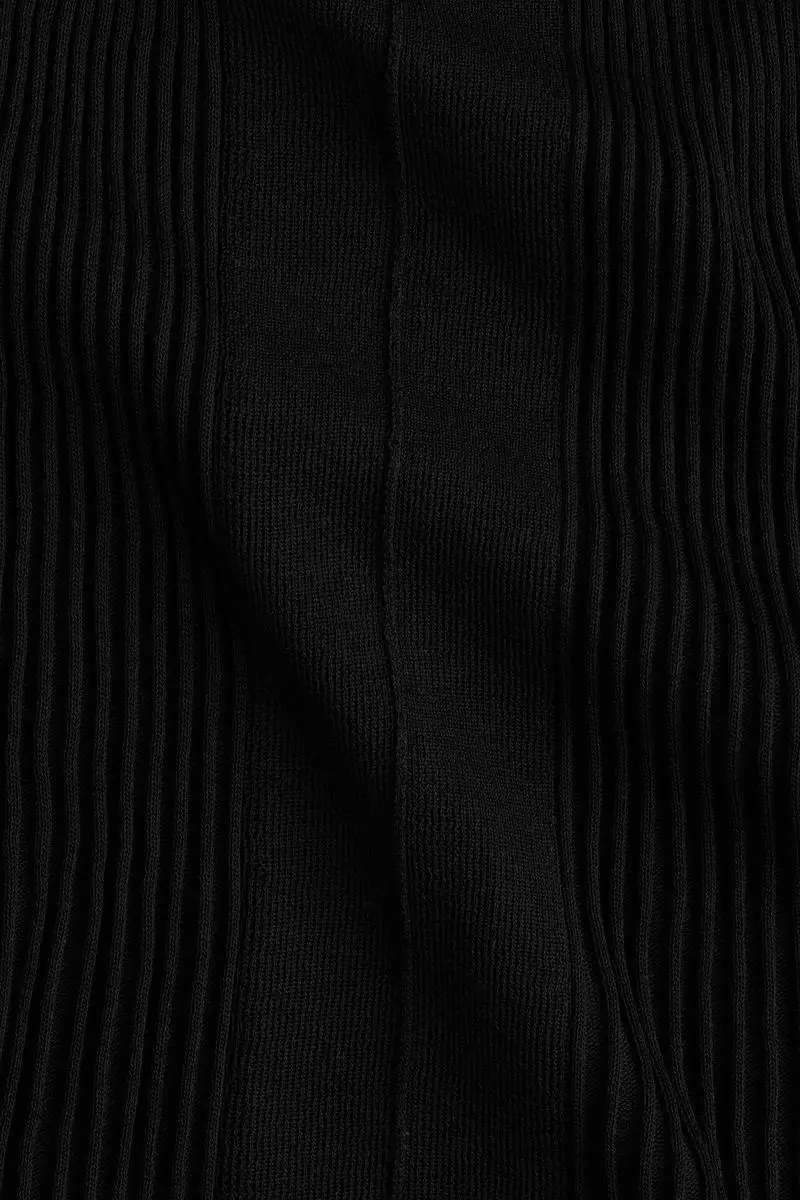 Flared rib-knit dress