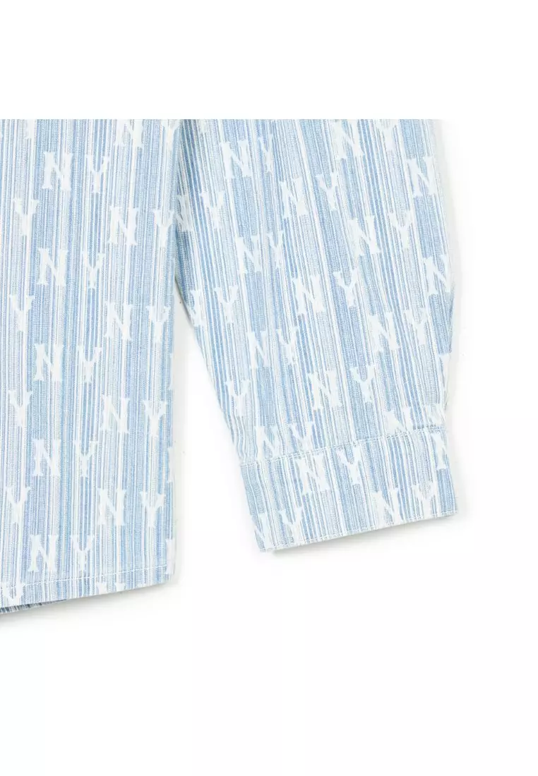 CLASSIC MONOGRAM ALL OVER STRIPE DENIM SHIRTS NEW YORK YANKEES