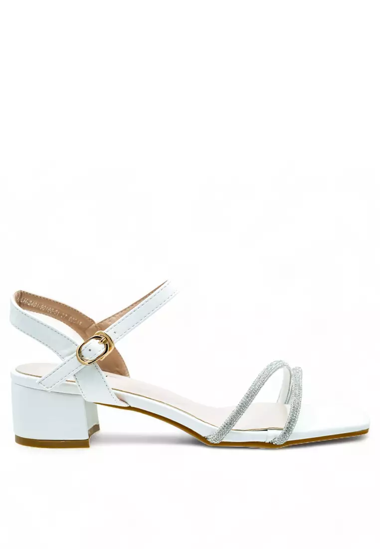 Discount on Noveni  shoes - SKU: Noveni Women Sling Back Faux Leather Strap Casual Heels - 240190160