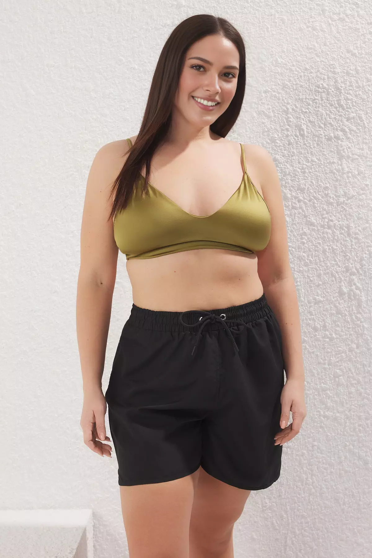 Black Regular Fit Plus Size Swim Shorts