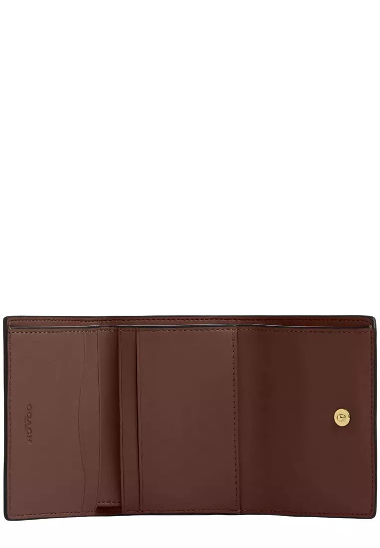 Card Holder Wallet In Signature Canvas - Tan/ Brown CZ034