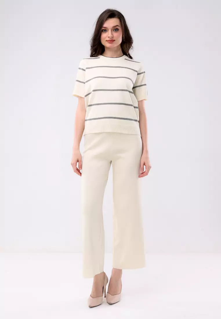 Ladies Knitted 2 In 1 Blouse & Pants