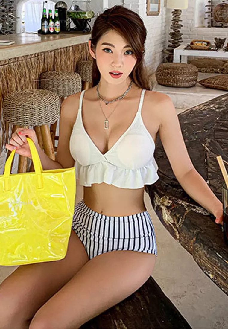 Ruffle bikini swimsuit hot sale